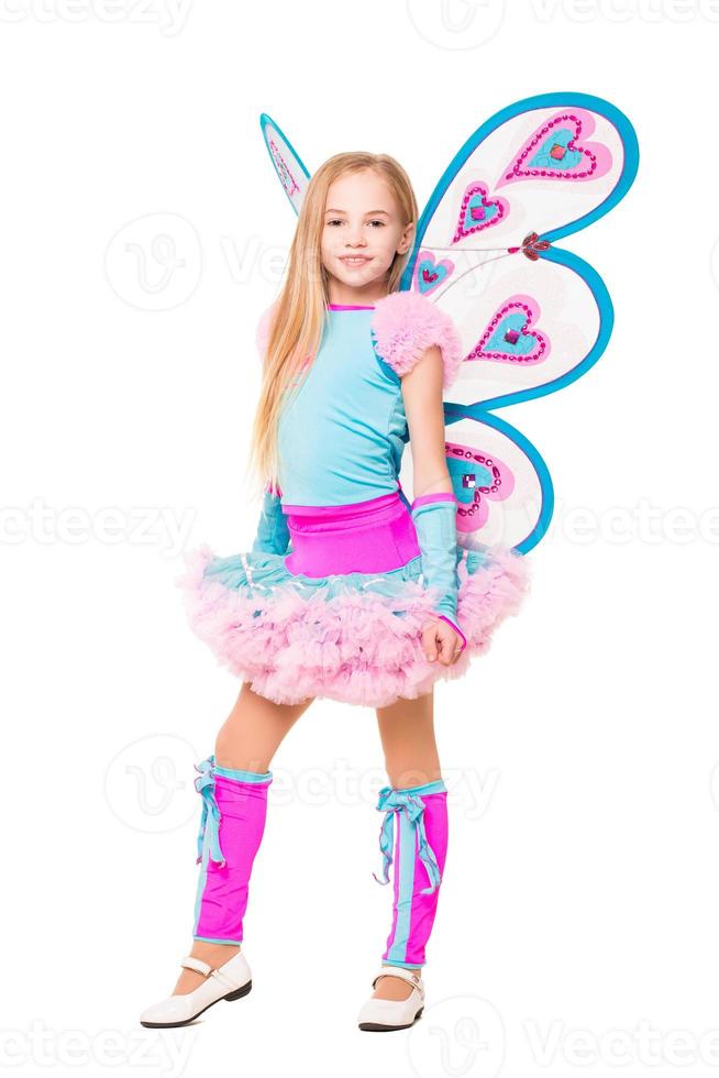 Smiling little blond girl photo
