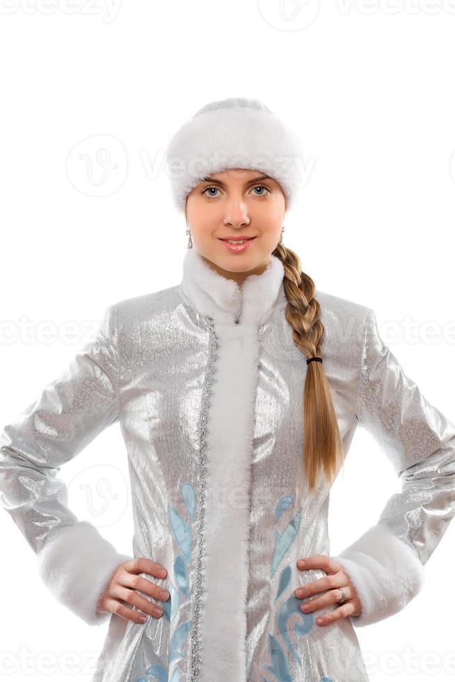 Portrait of a smiling attractive Snow Maiden photo