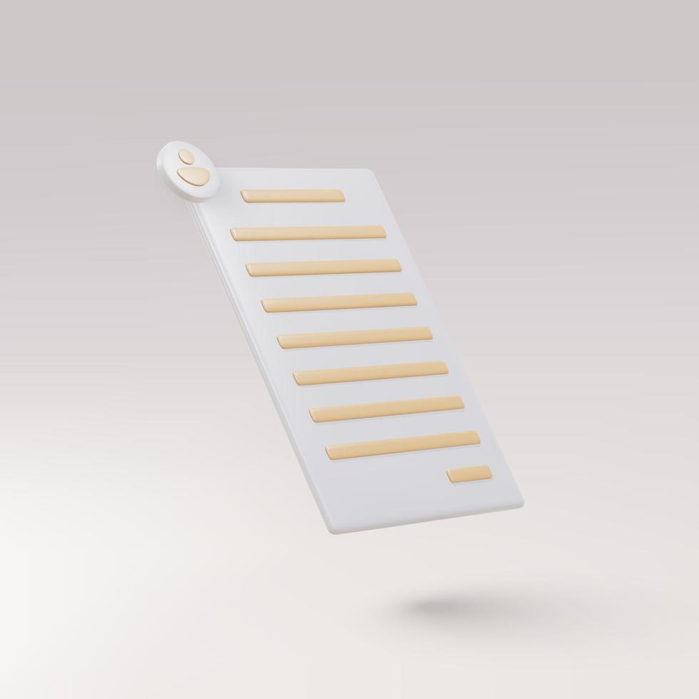 Render documents personal data. Vector illustration.
