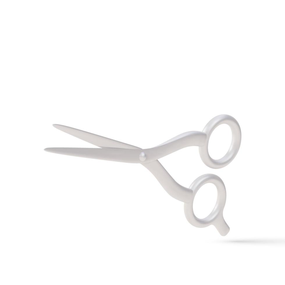 3d realistic flying Scissors. Vector illustration.