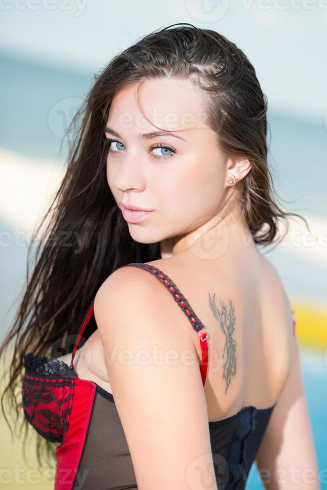 Portrait of alluring young brunette photo