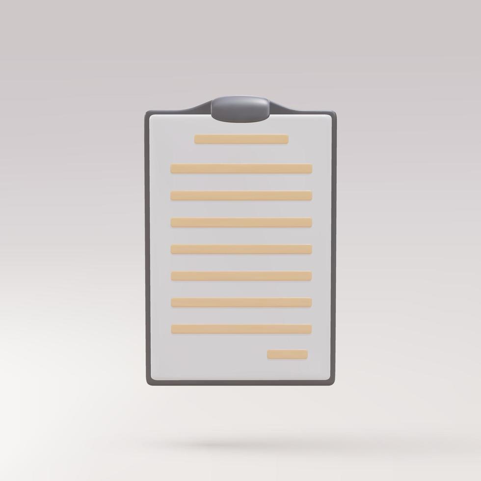 3d realistic documents icon. Vector illustration.