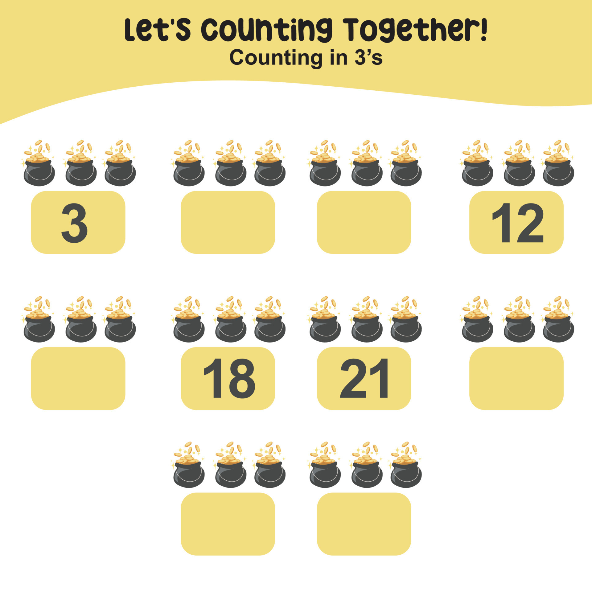 Mathematic counting worksheet. Math activity, count and write the ...