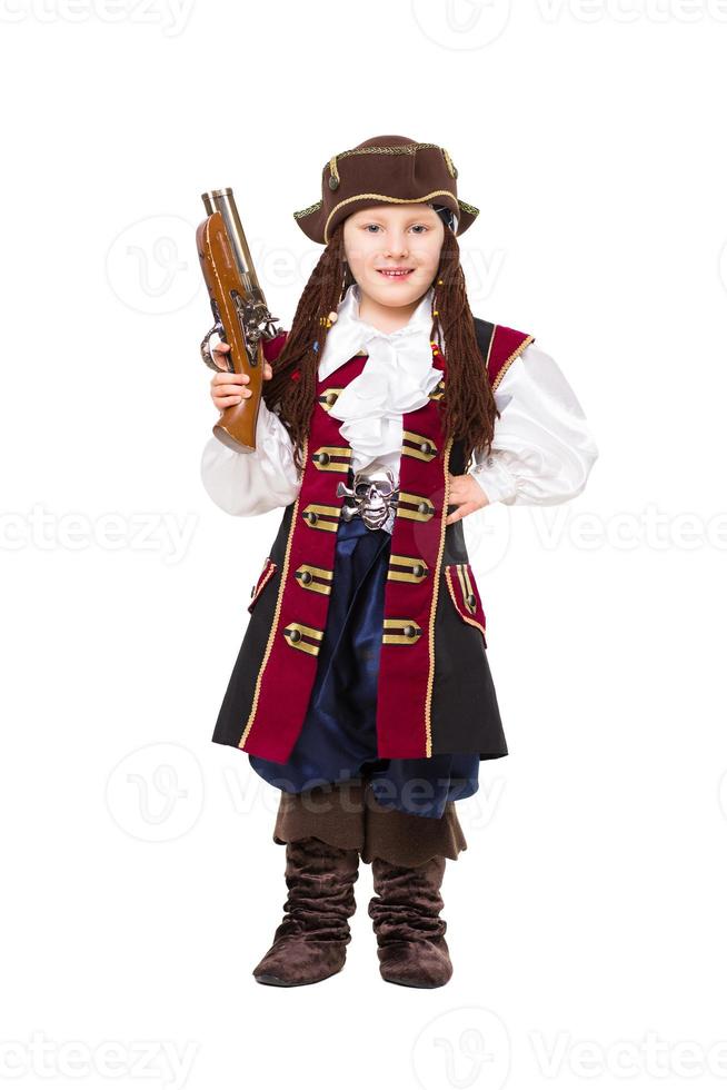 Nice boy posing in pirate costume photo