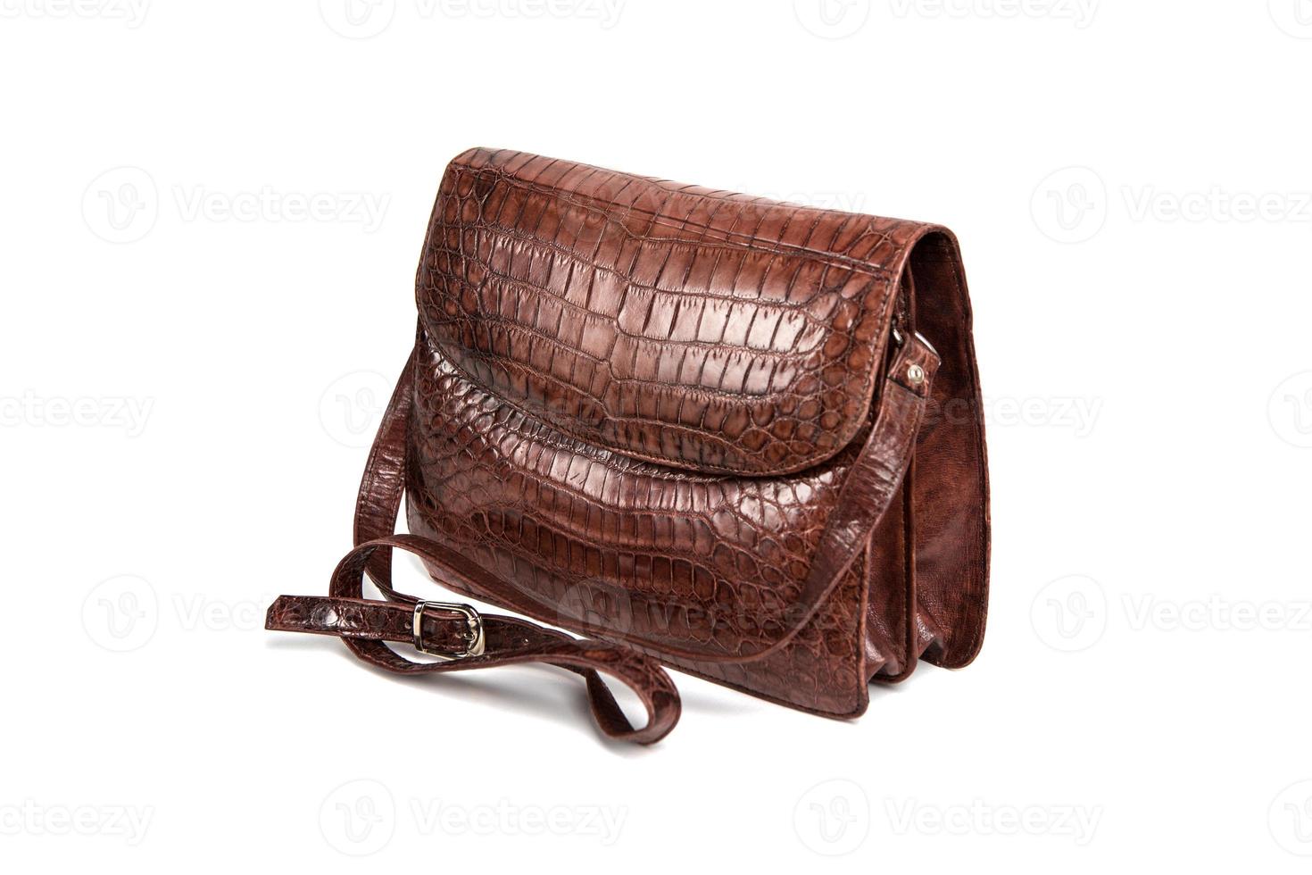 Small reptile leather handbag photo