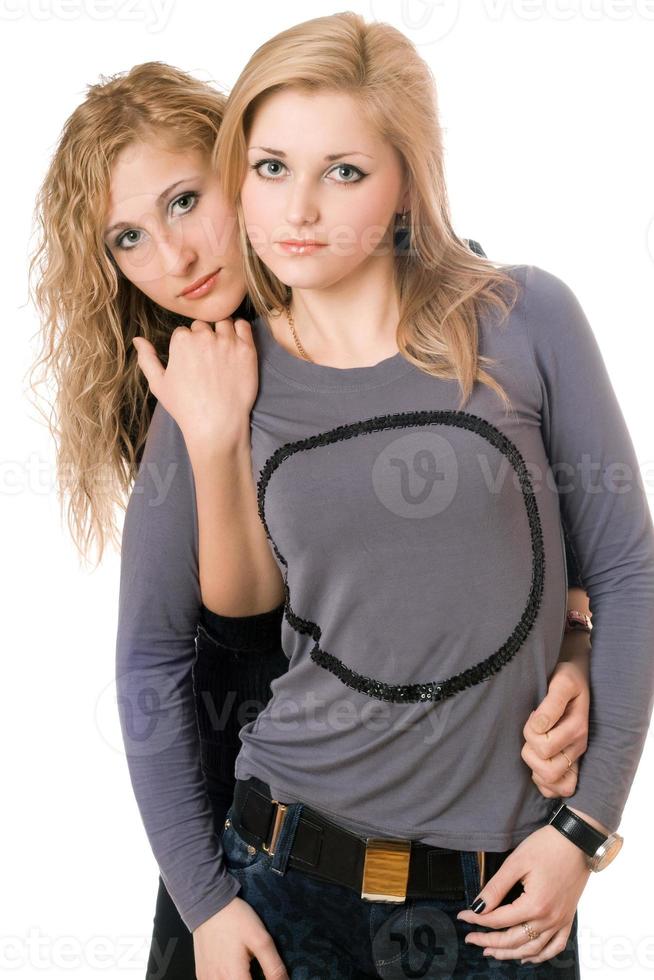 Portrait of two sexy young women photo