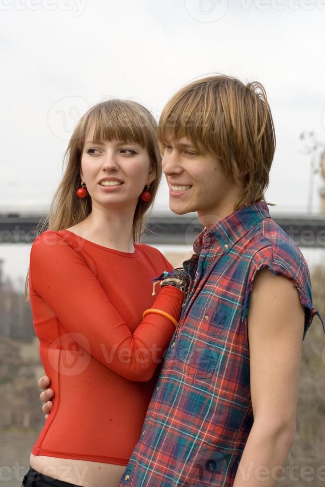 Young couple - the guy and the girl outdoor 9 photo