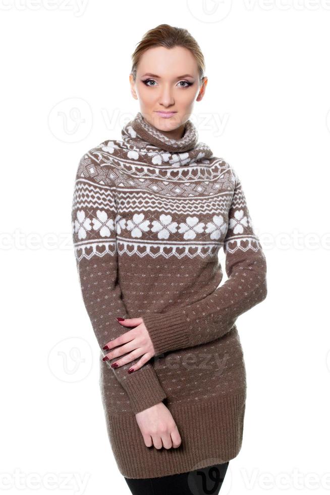 nice young woman in sweater photo