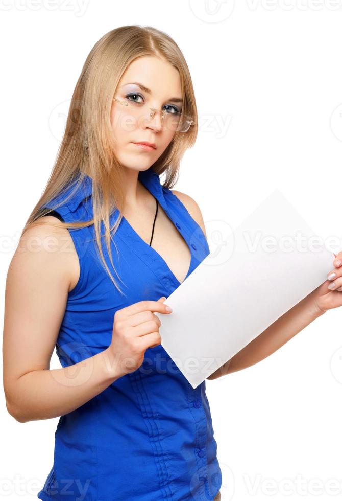 Young business woman in glasses photo