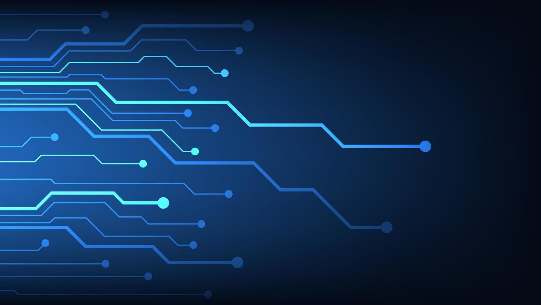 Hi tech digital circuit board. AI pad and electrical lines connected on blue lighting background. futuristic technology design element concept vector