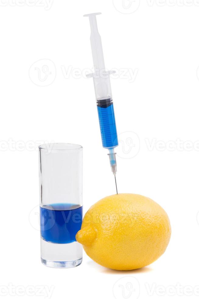 Injection of yellow lemon photo