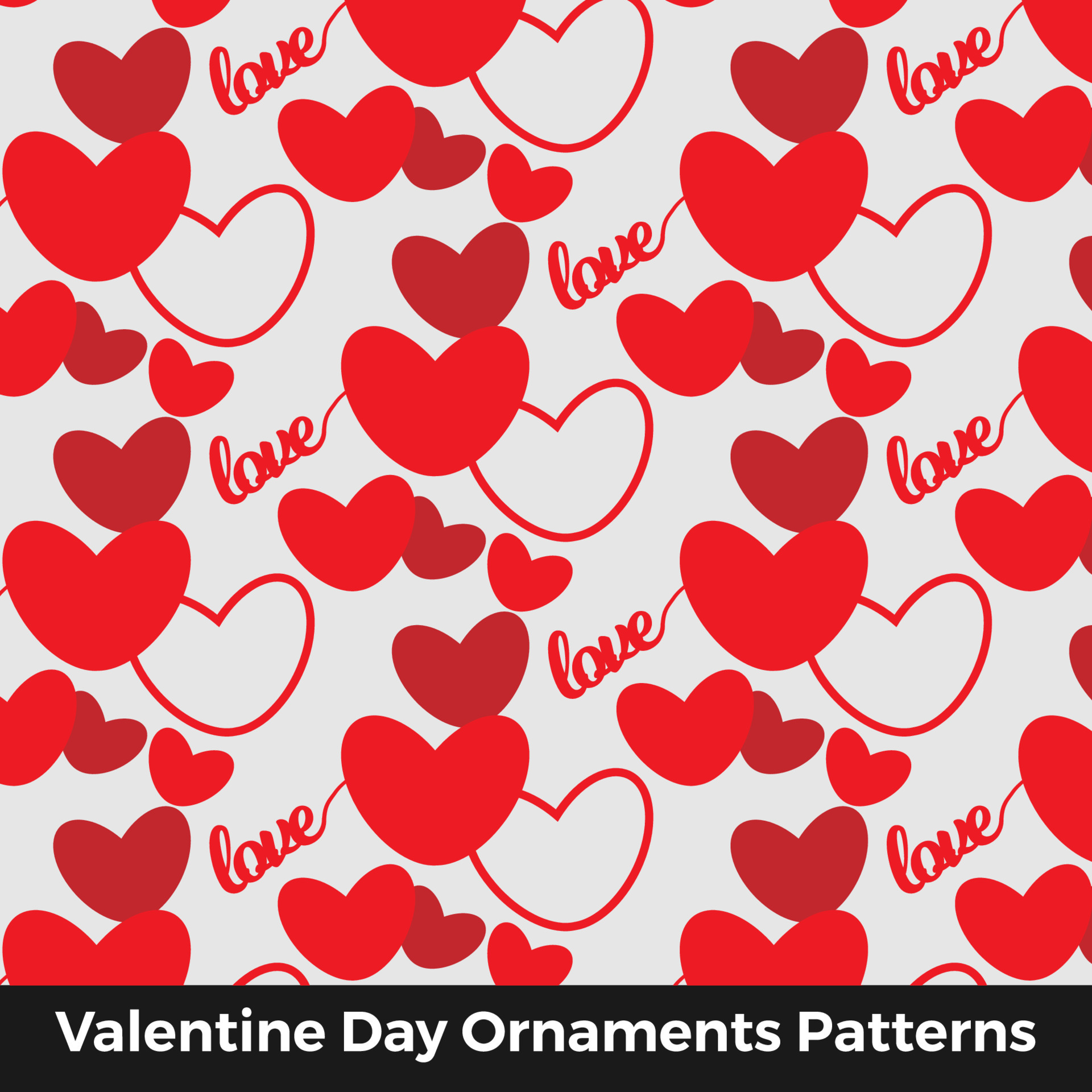 valentine day heart ornaments Patterns 18944433 Vector Art at Vecteezy