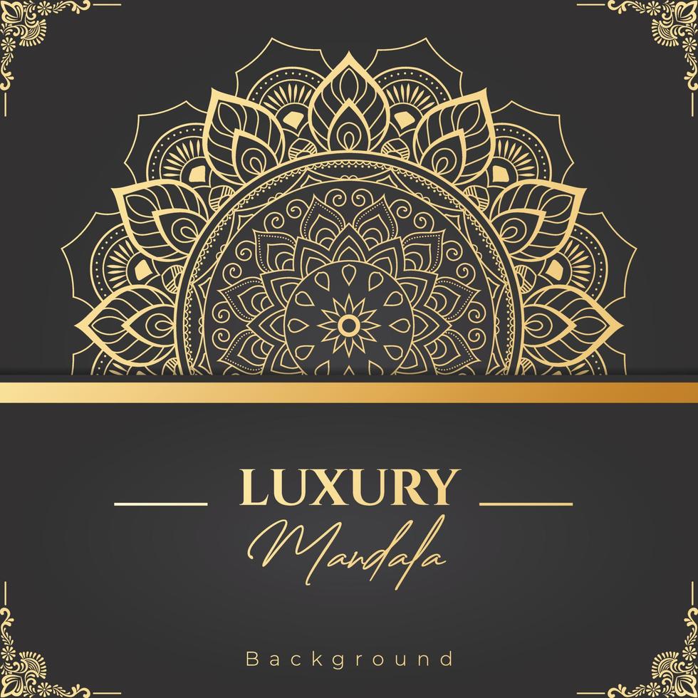 Free vector luxury ornamental mandala design background in gold color