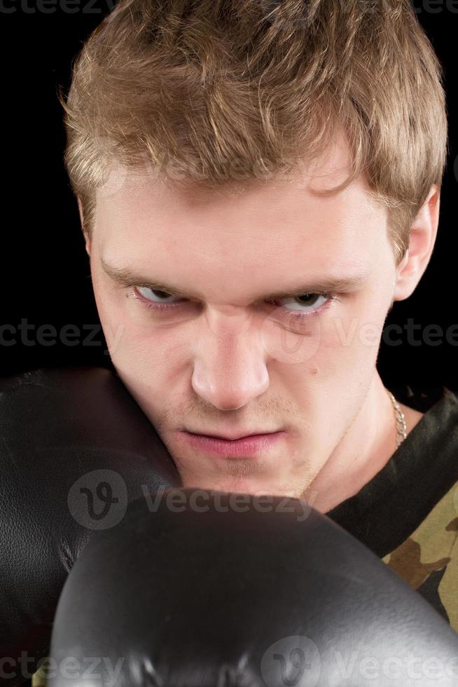 Closeup portrait of angry man photo