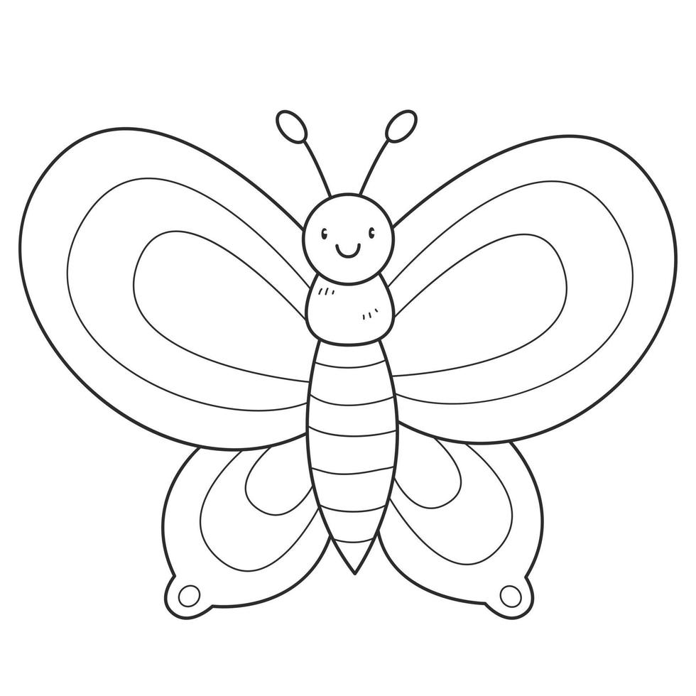 Butterfly coloring book for kids. Coloring page. Monochrome black ...