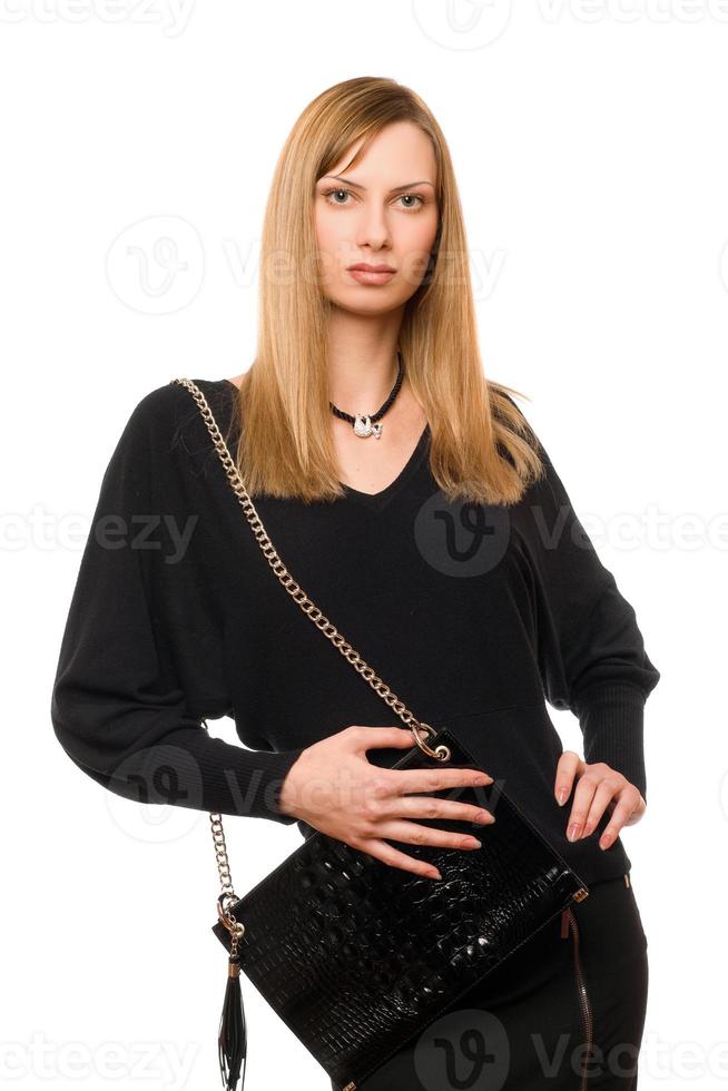 Blonde with the black purse photo