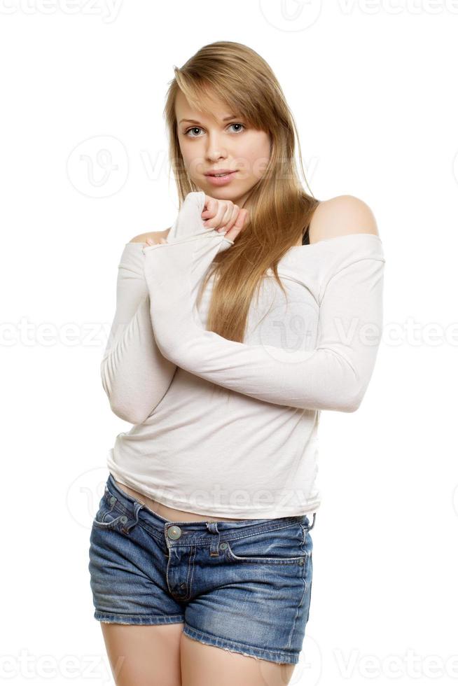 Young blond caucasian woman photo