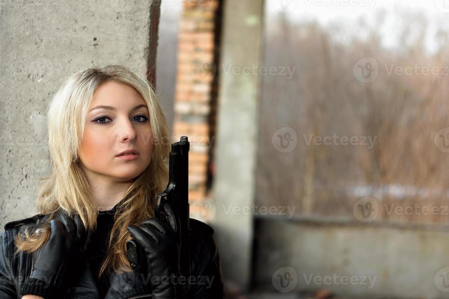 Sweet blonde female with peach skin photo