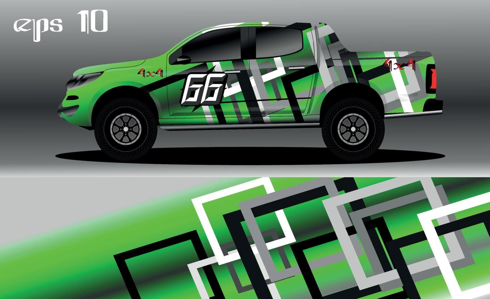 vector de diseño de envoltura de coche de carreras. diseño de kit de fondo de carreras de rayas gráficas abstractas para envoltura de vehículos, autos de carrera, rally, aventura y librea