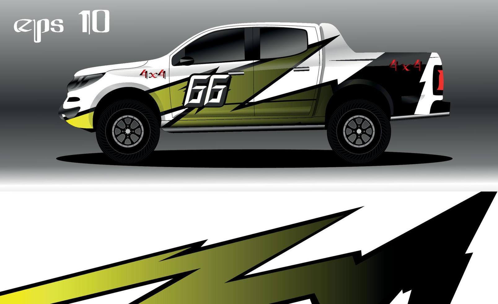 vector de diseño de envoltura de coche de carreras. diseño de kit de fondo de carreras de rayas gráficas abstractas para envoltura de vehículos, autos de carrera, rally, aventura y librea