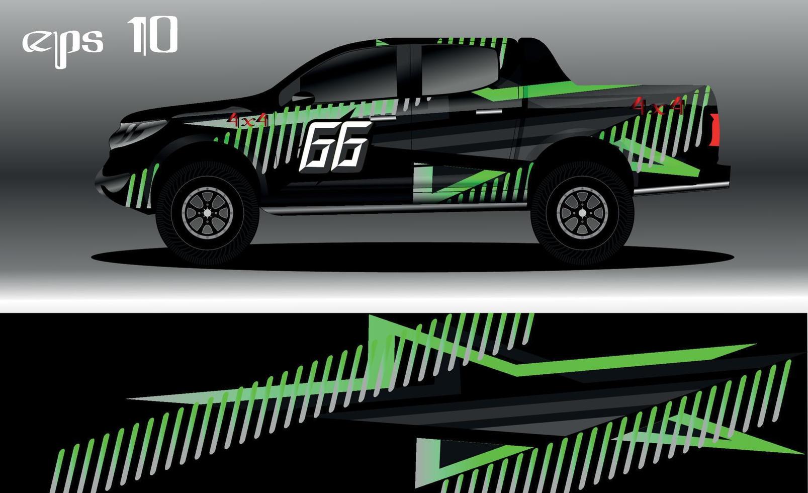 vector de diseño de envoltura de coche de carreras. diseño de kit de fondo de carreras de rayas gráficas abstractas para envoltura de vehículos, autos de carrera, rally, aventura y librea