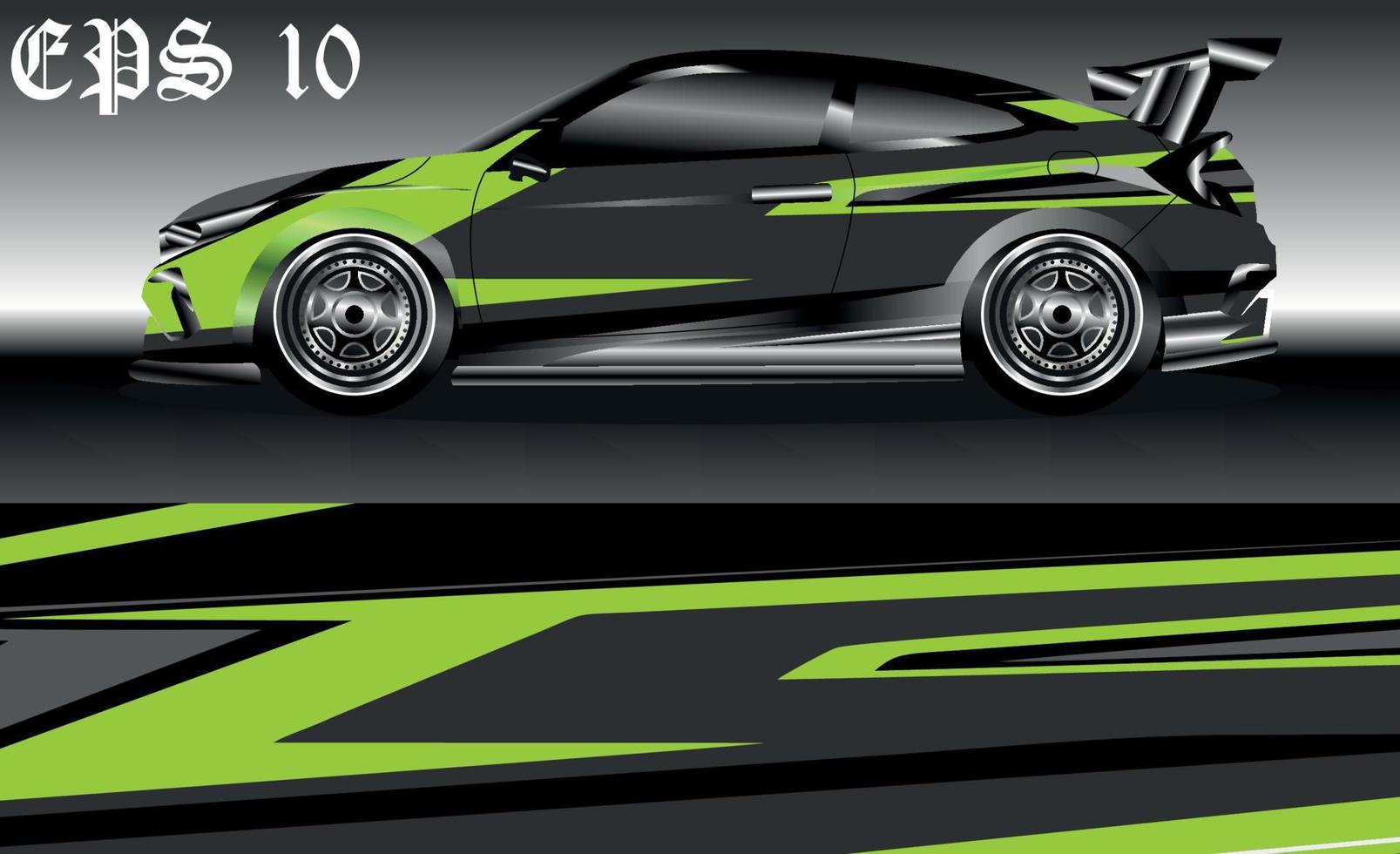 Car wrap design. Livery design for racing car. sedan, hatchback. vector format.