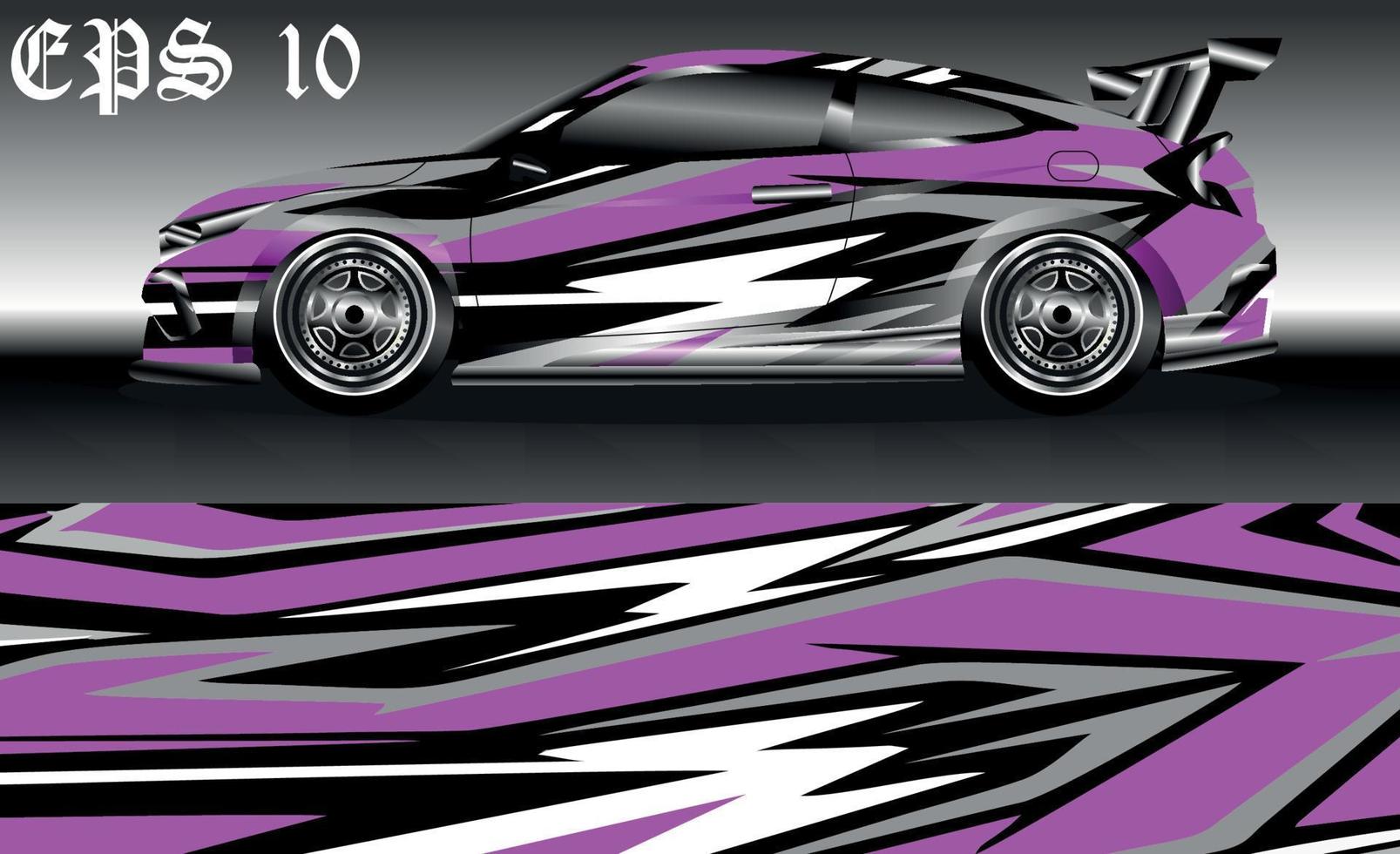 Car wrap design. Livery design for racing car. sedan, hatchback. vector format.