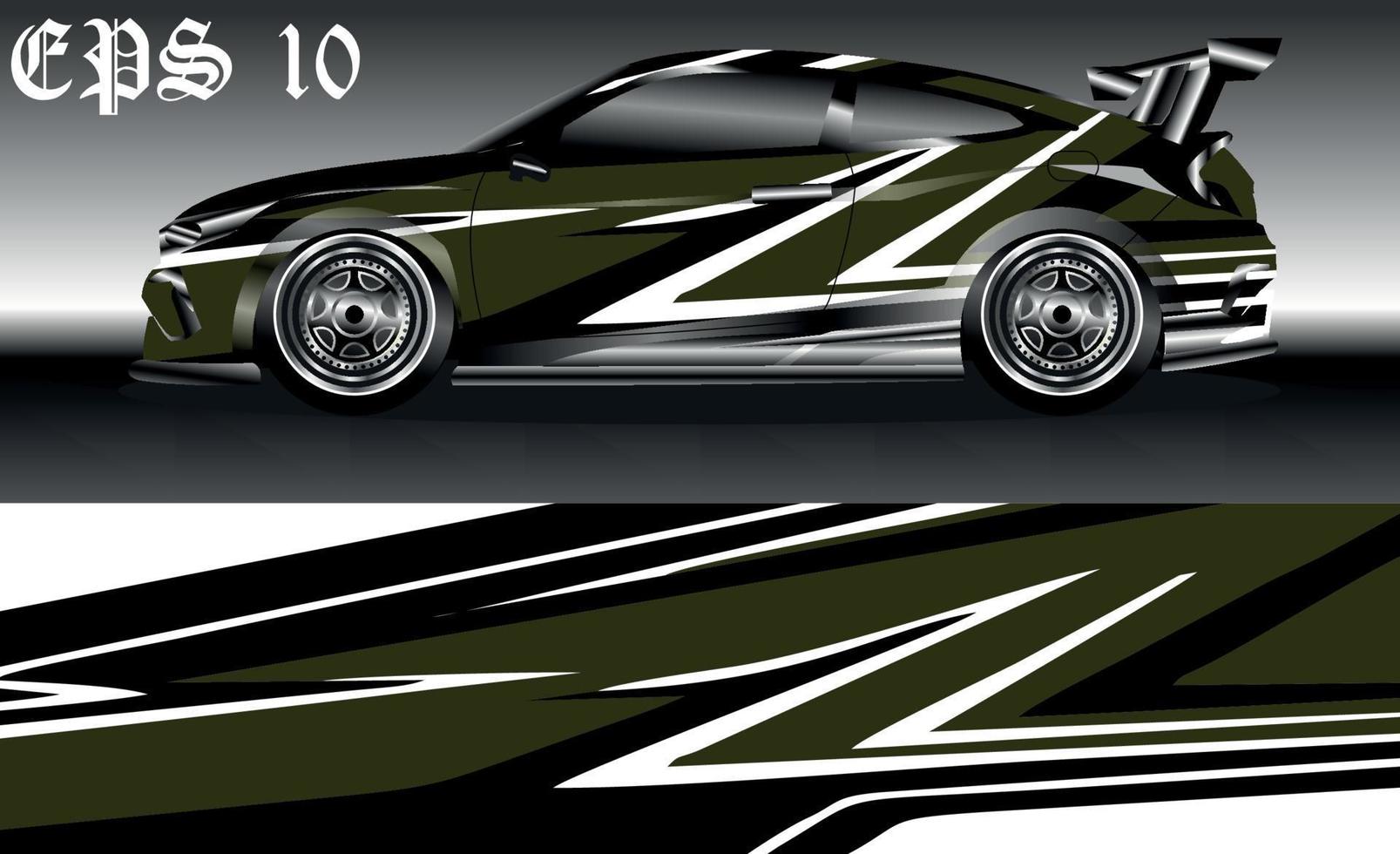 Car wrap design. Livery design for racing car. sedan, hatchback. vector format.