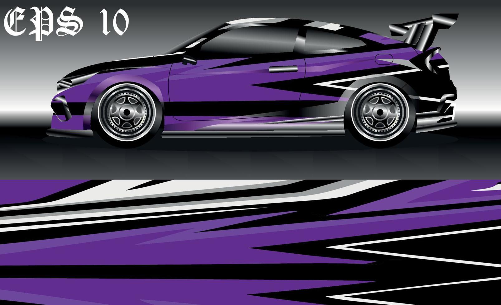 Car wrap design. Livery design for racing car. sedan, hatchback. vector format.