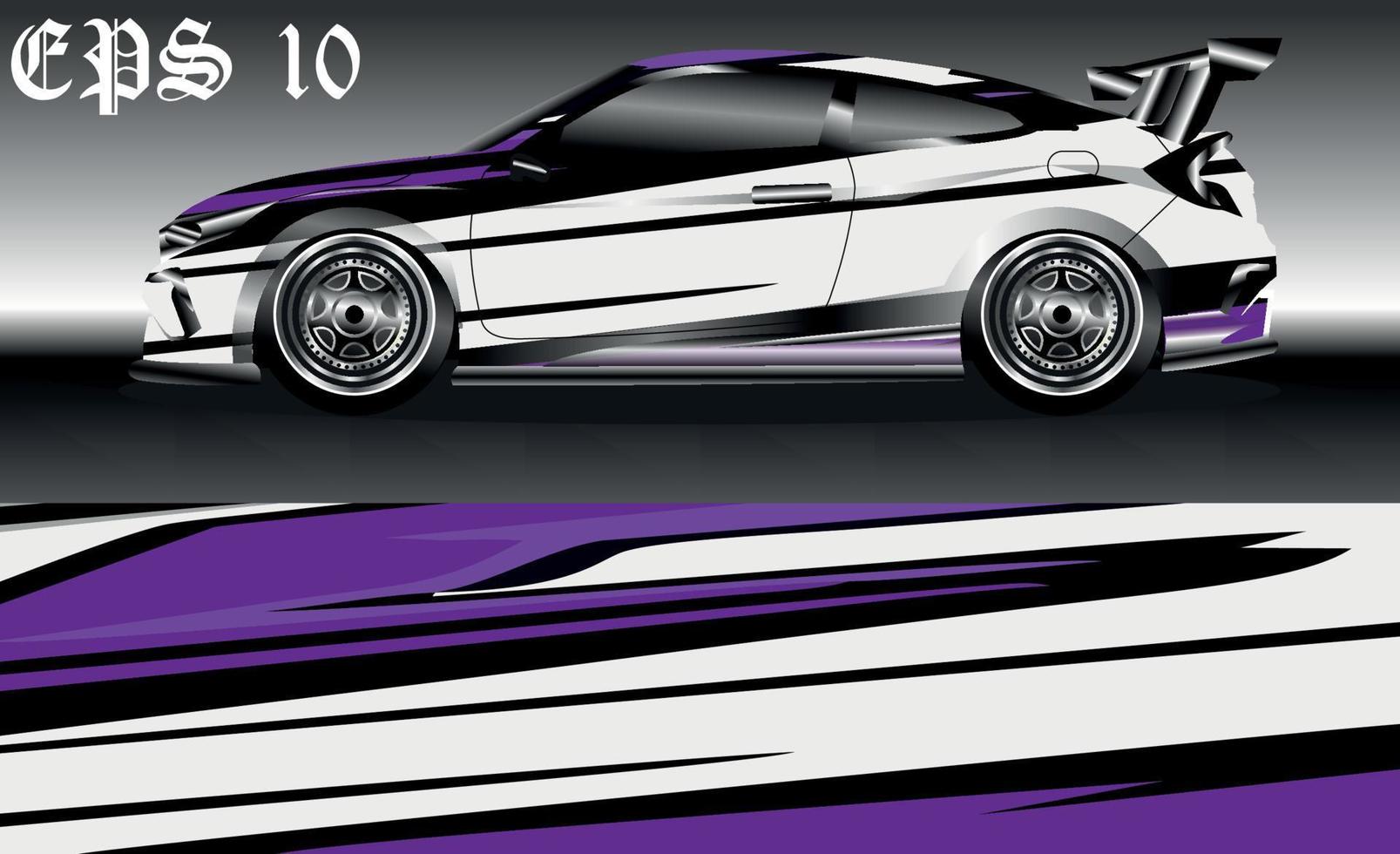 Car wrap design. Livery design for racing car. sedan, hatchback. vector format.