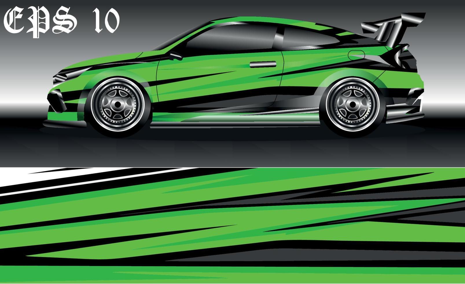 Car wrap design. Livery design for racing car. sedan, hatchback. vector format.