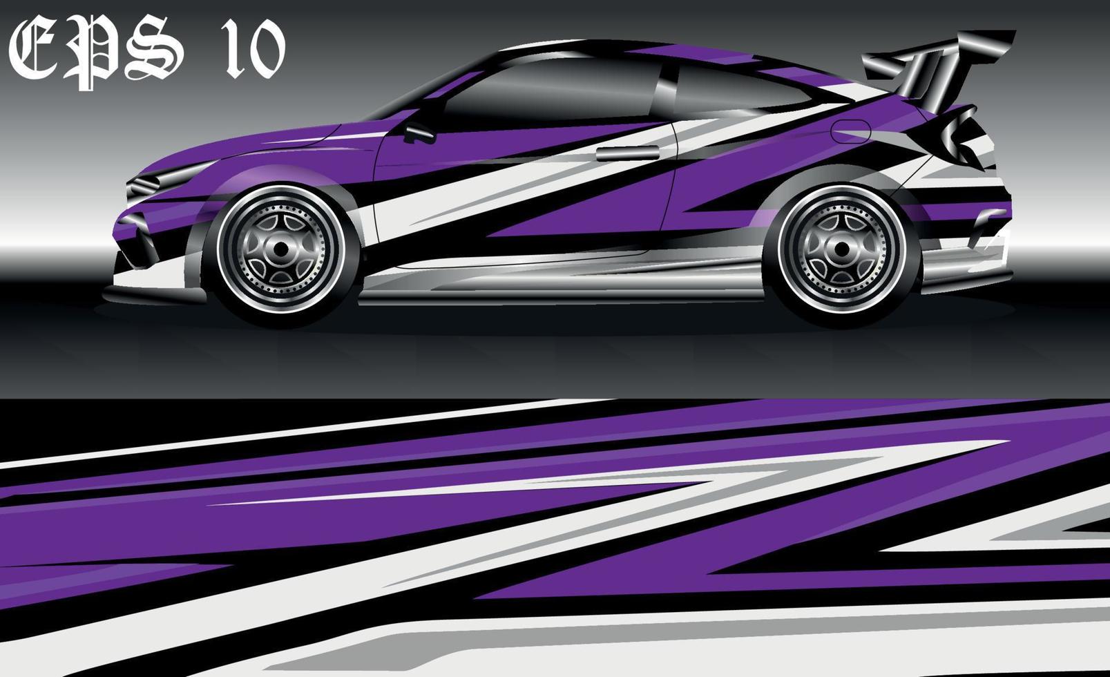 Car wrap design. Livery design for racing car. sedan, hatchback. vector format.