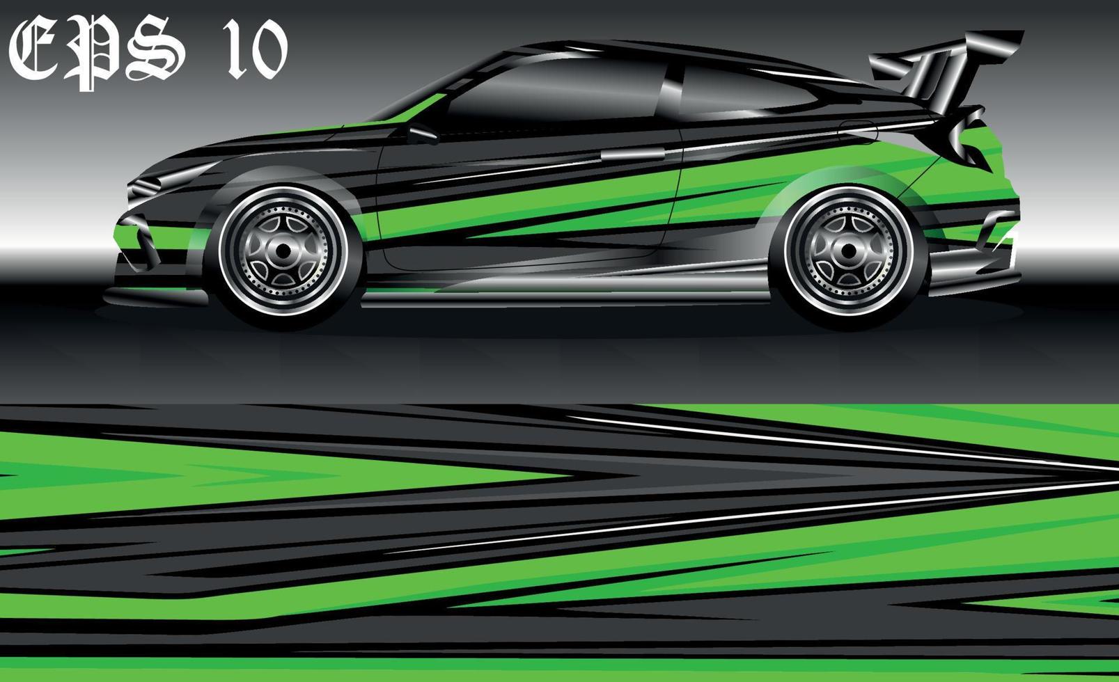 Car wrap design. Livery design for racing car. sedan, hatchback. vector format.