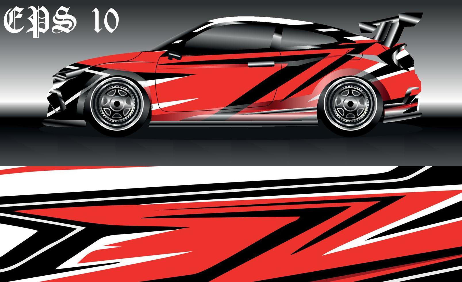 Car wrap design. Livery design for racing car. sedan, hatchback. vector format.