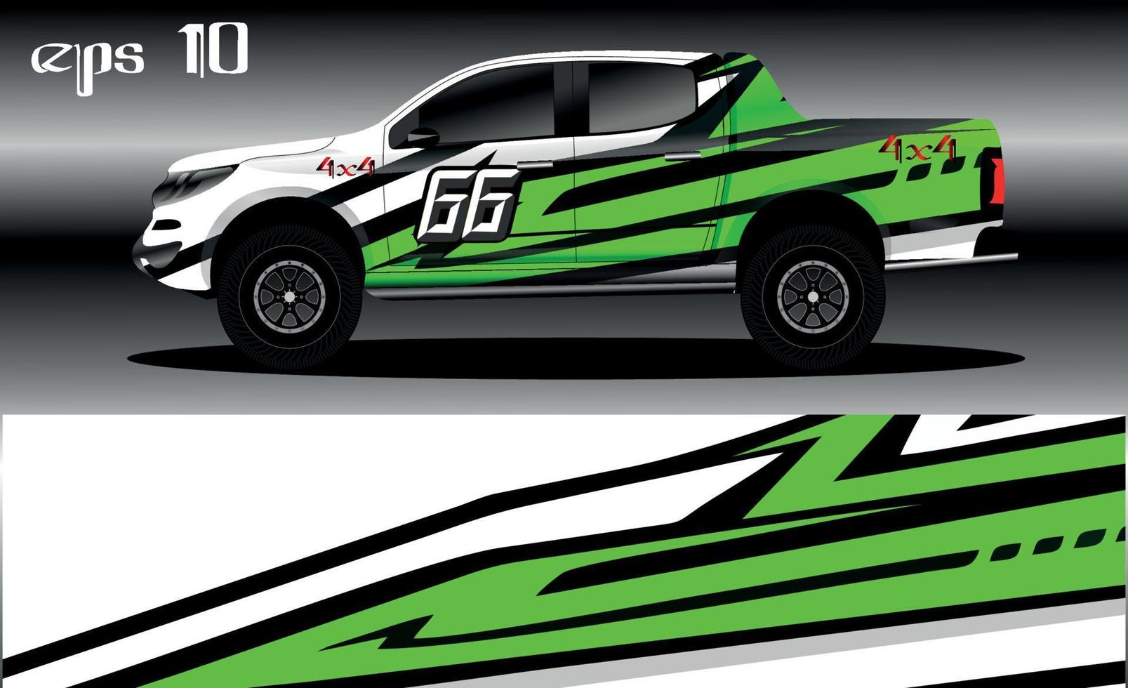 vector de diseño de envoltura de coche de carreras. diseño de kit de fondo de carreras de rayas gráficas abstractas para envoltura de vehículos, autos de carrera, rally, aventura y librea