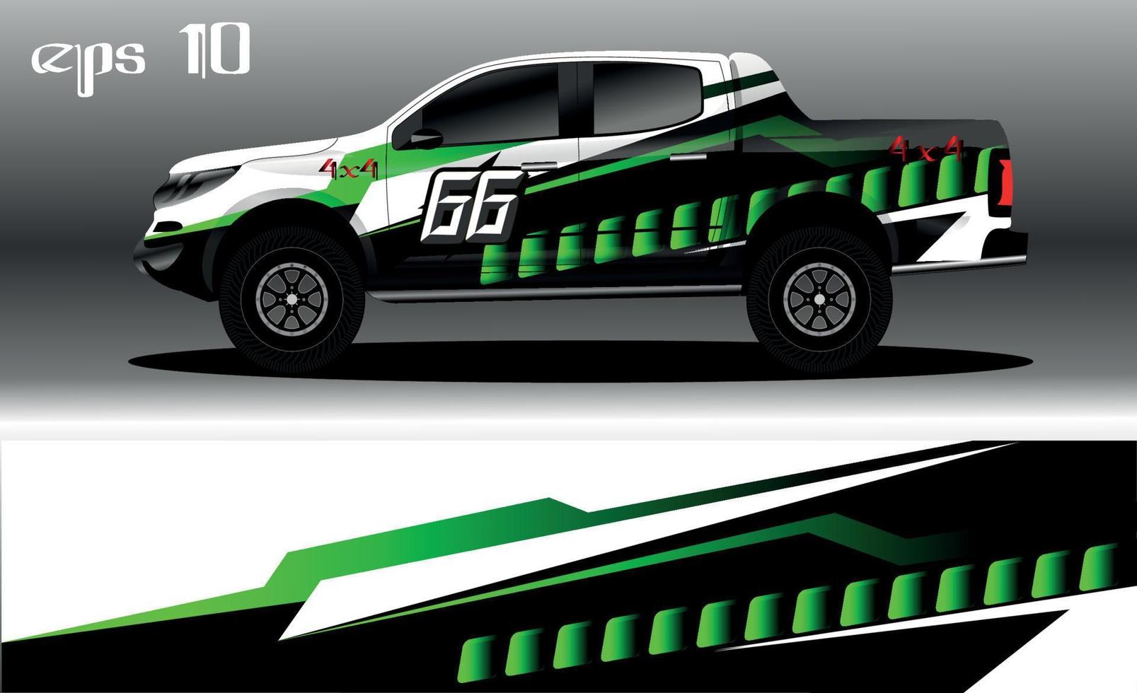 Racing car wrap design vector. Abstract graphic stripe racing background kit design for vehicle wrap, race car, rally, adventure and livery vector
