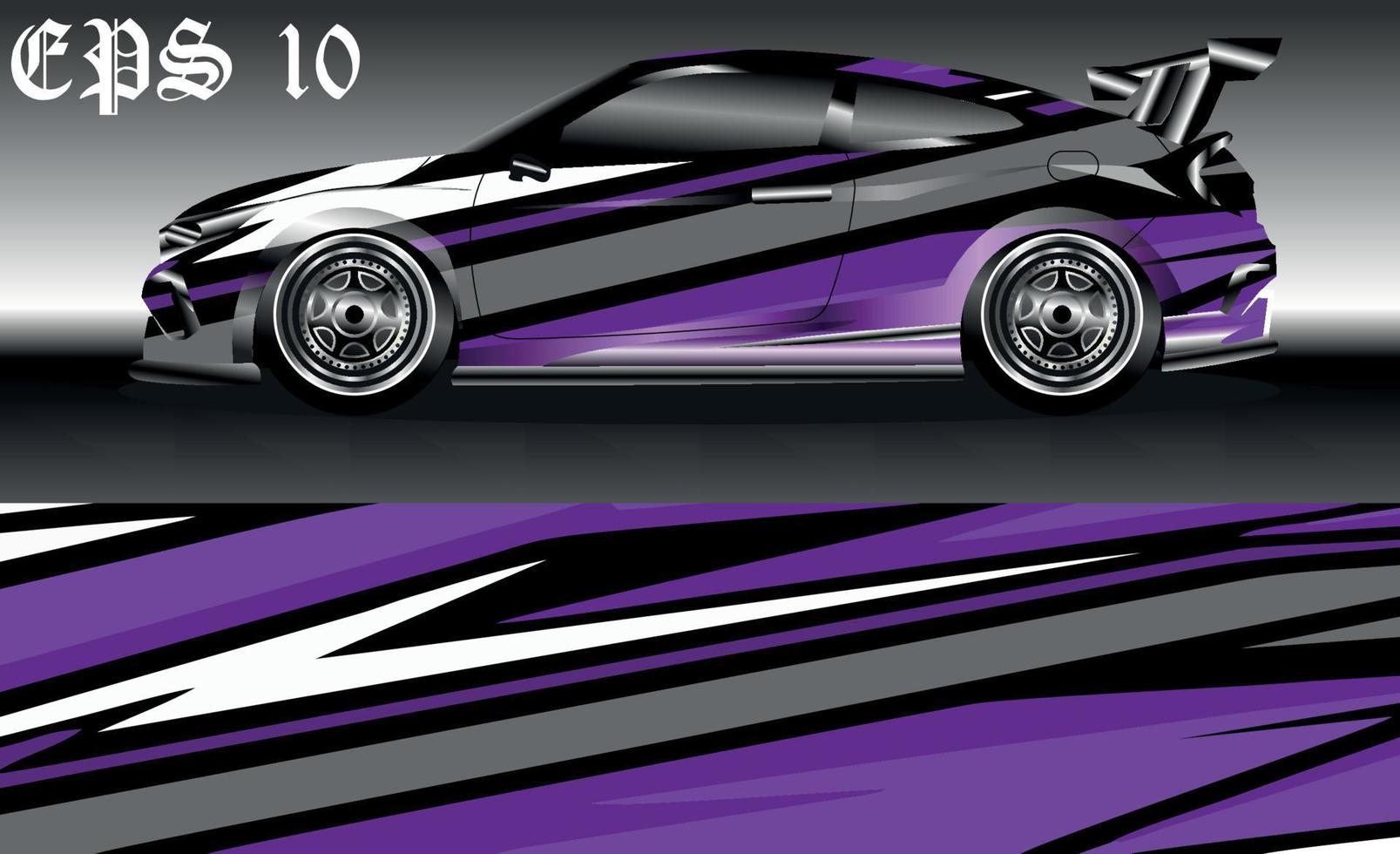 Car wrap design. Livery design for racing car. sedan, hatchback. vector format.