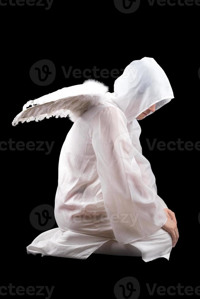 Man dressed as an angel photo