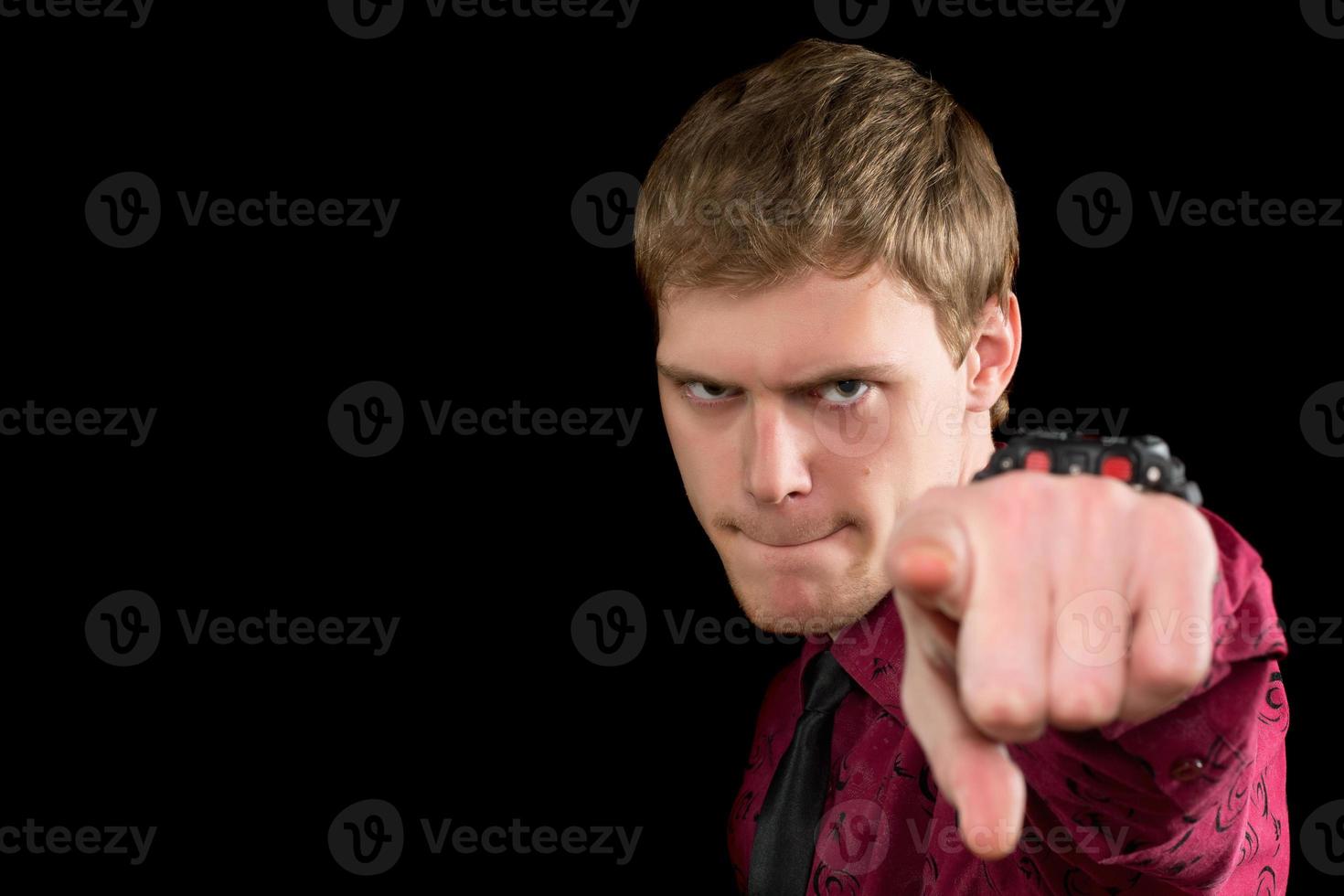 Closeup portrait of young man photo