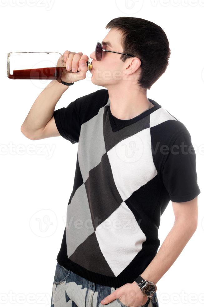 Young man with a bottle photo