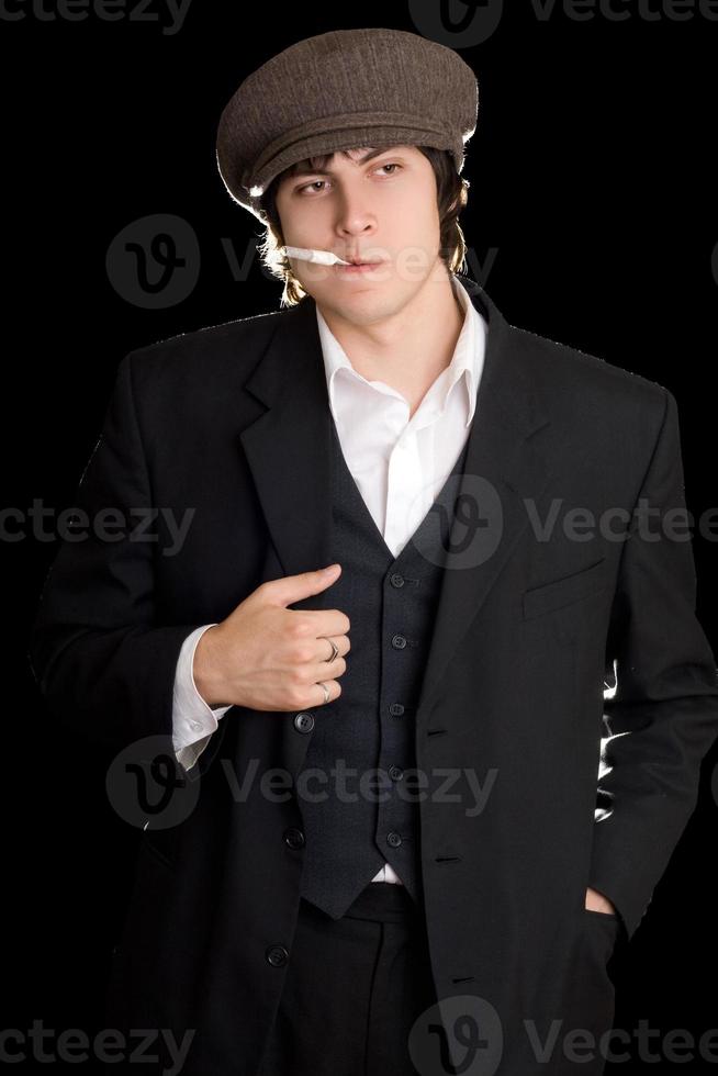 Young man in vintage clothes photo