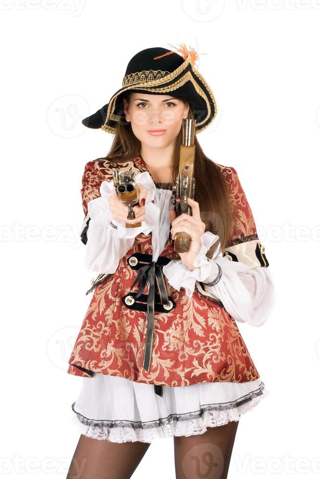 nice woman with guns dressed as pirates photo