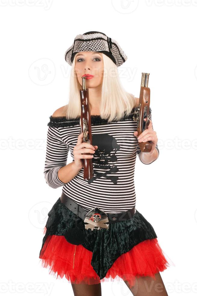 Pretty girl with guns photo