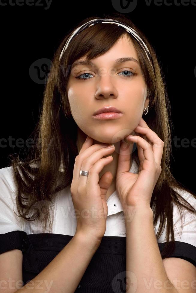 Closeup portrait of a young woman photo