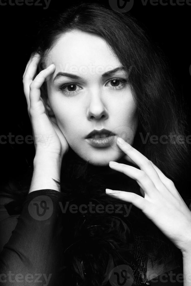 portrait of mysterious young woman photo
