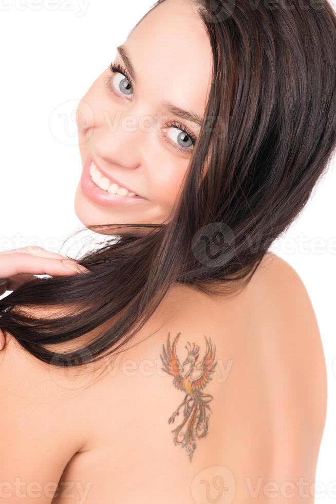 Portrait of cheerful brunette photo