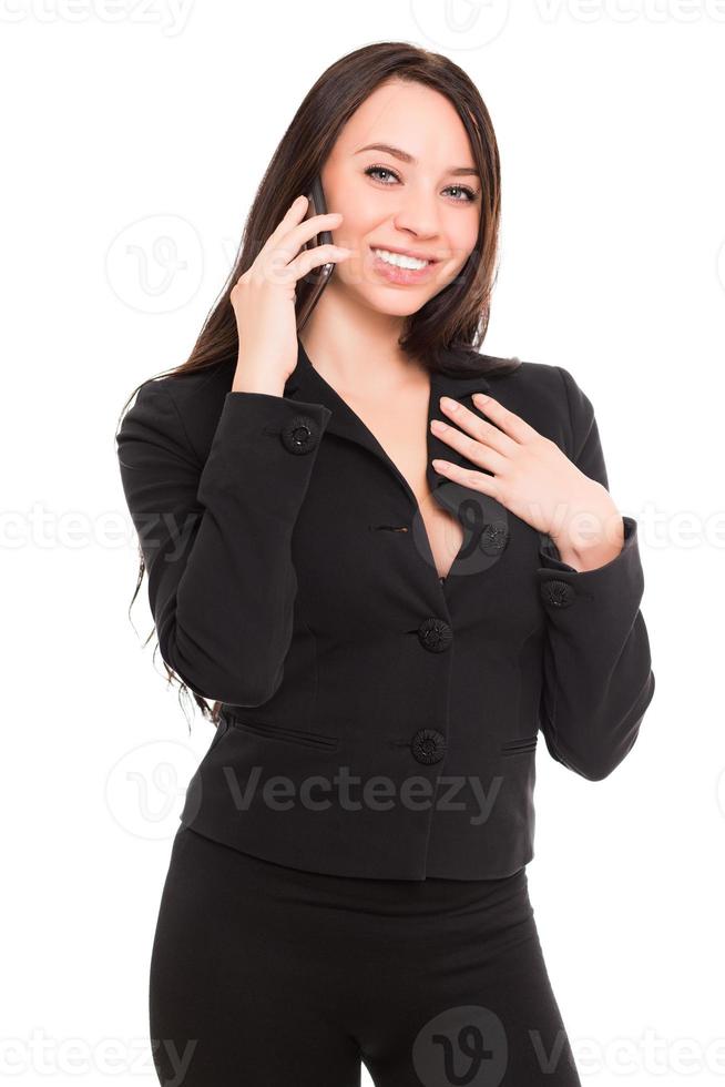 Portrait of cheerful young brunette photo