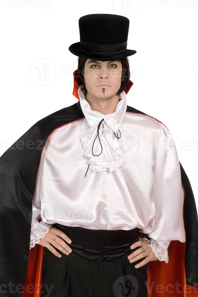 man in a suit of Count Dracula photo