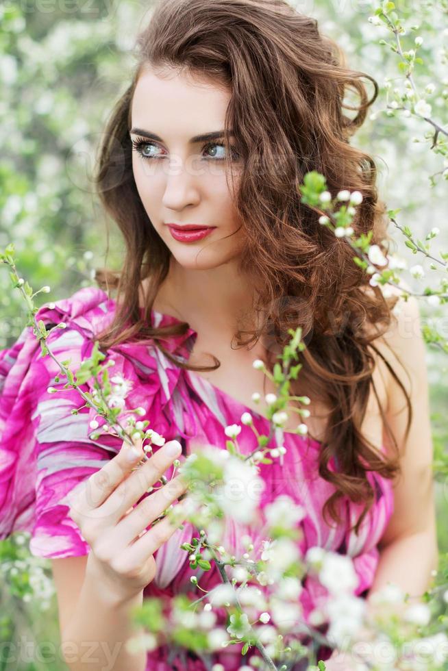 Pretty curly lady photo