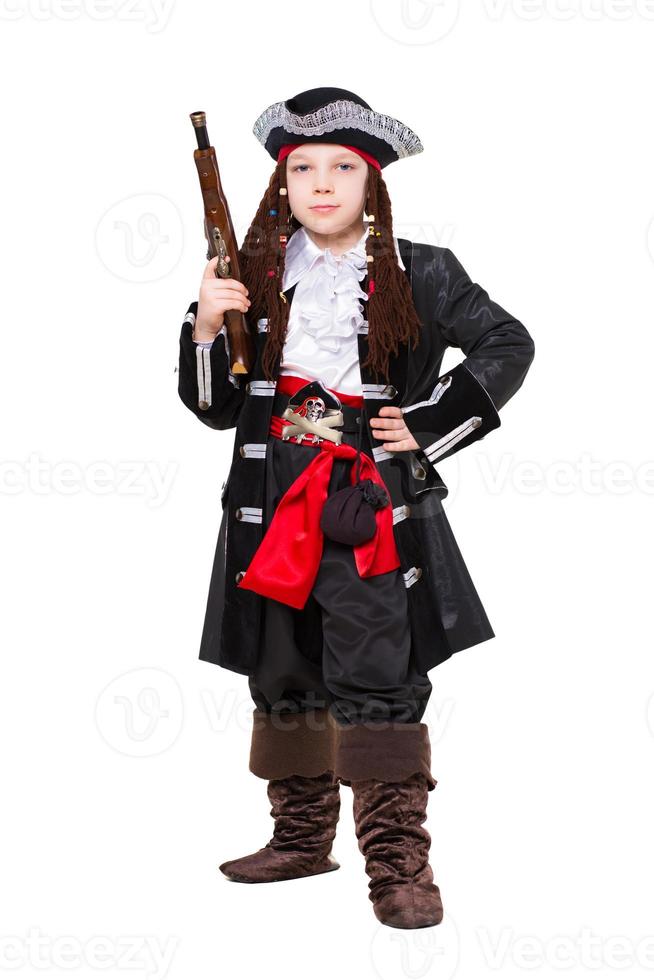 Little boy dressed as pirate photo